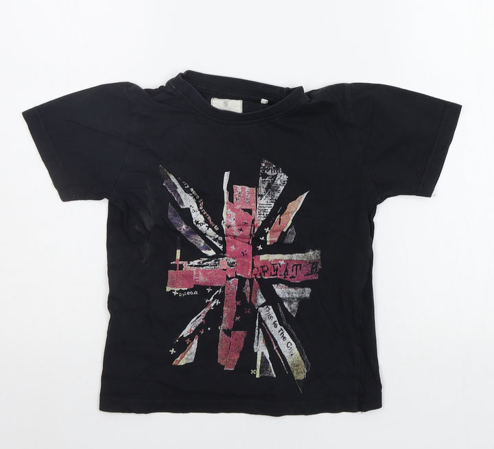 carr Boys Black   Basic T-Shirt Size 6-7 Years