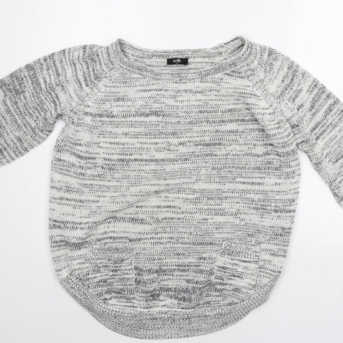 Wallis Womens Grey Geometric  Pullover Jumper Size M