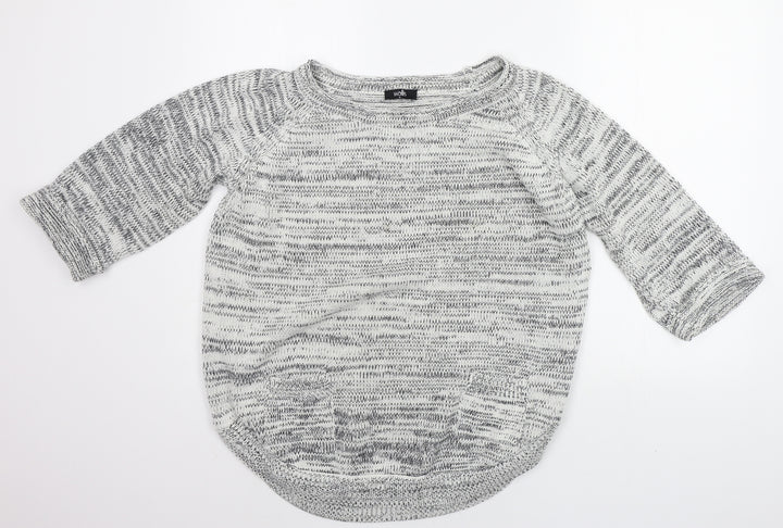 Wallis Womens Grey Geometric Pullover Jumper Size M