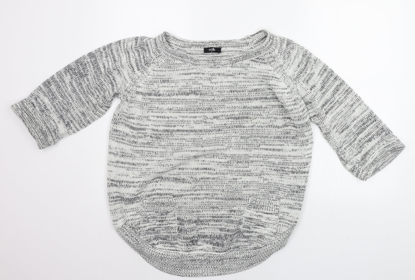 Wallis Womens Grey Geometric  Pullover Jumper Size M