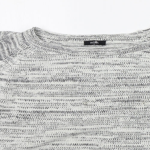 Wallis Womens Grey Geometric  Pullover Jumper Size M