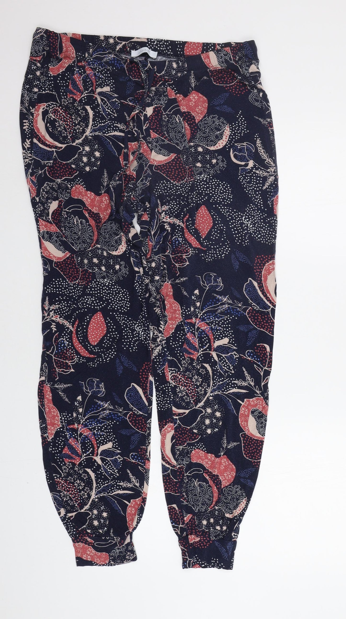 Marks and Spencer Womens Blue Geometric  Top Pyjama Pants Size 16