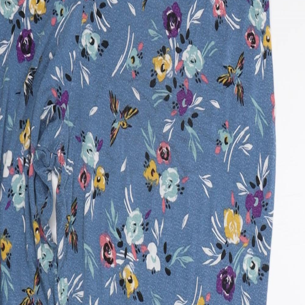 Marks and Spencer Womens Blue Floral  Top Pyjama Pants Size 16