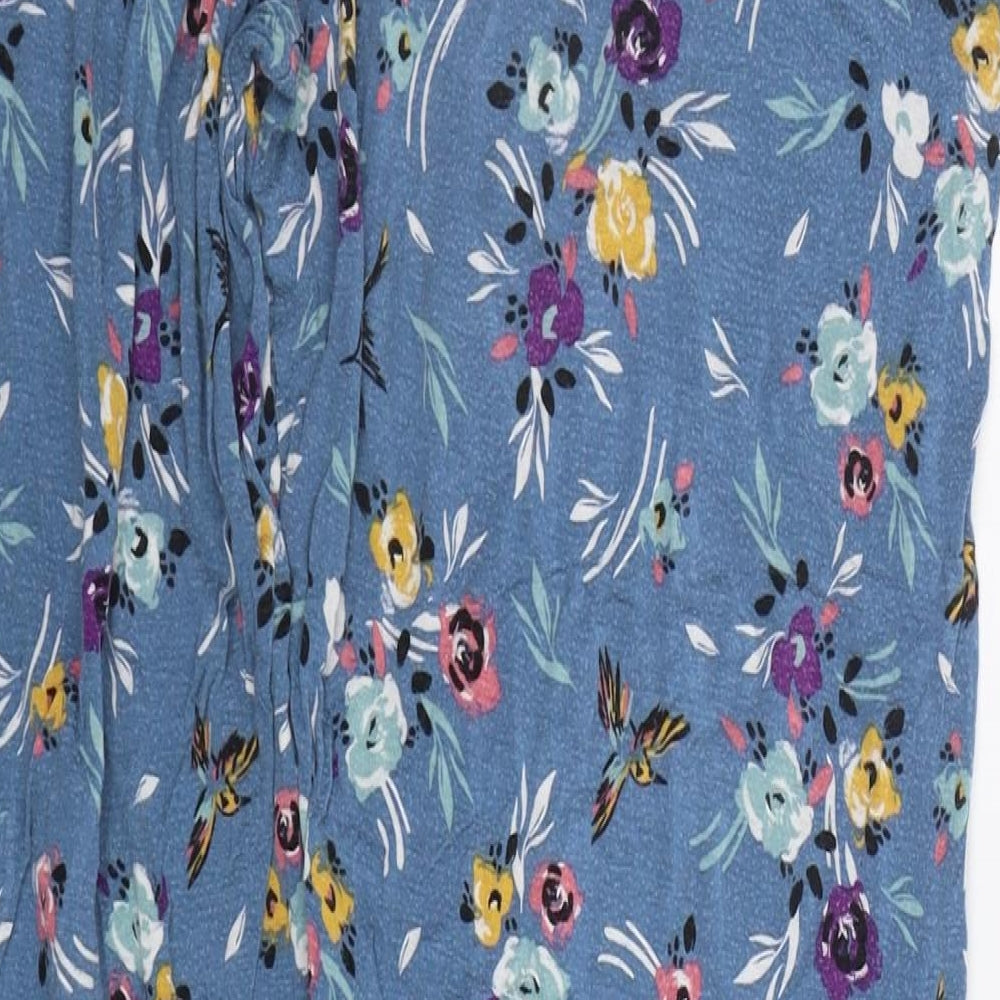 Marks and Spencer Womens Blue Floral  Top Pyjama Pants Size 16