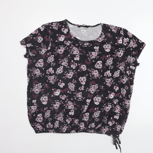 George Womens Purple Floral  Basic T-Shirt Size 18