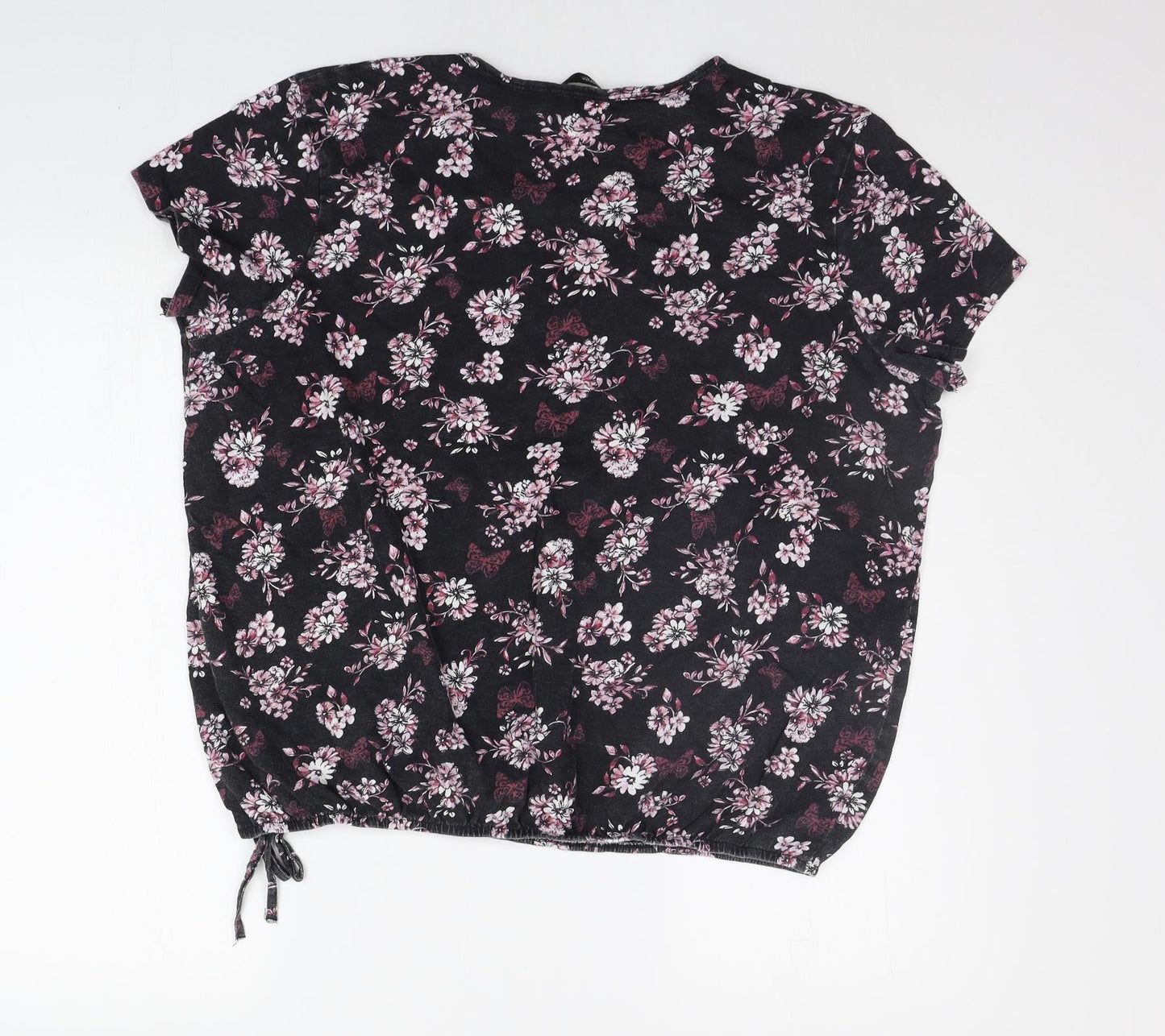George Womens Purple Floral  Basic T-Shirt Size 18