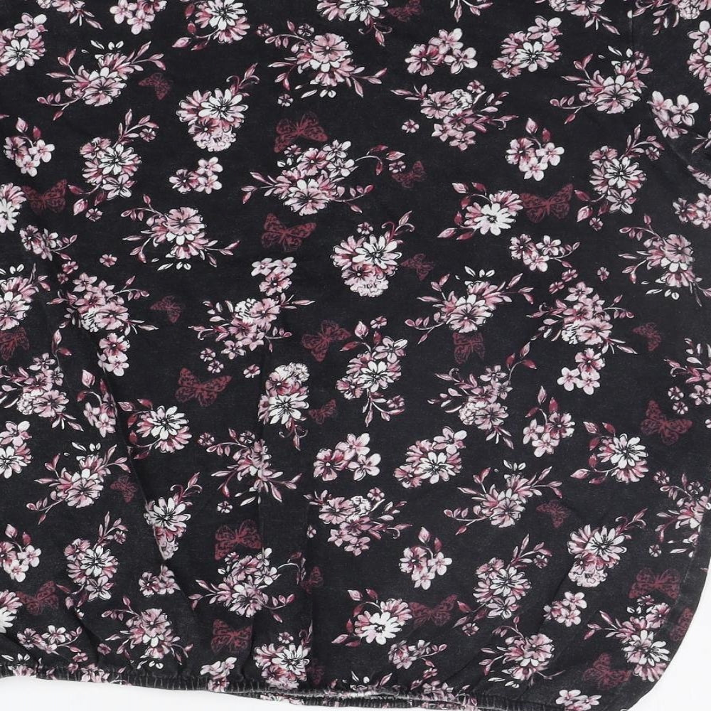 George Womens Purple Floral  Basic T-Shirt Size 18