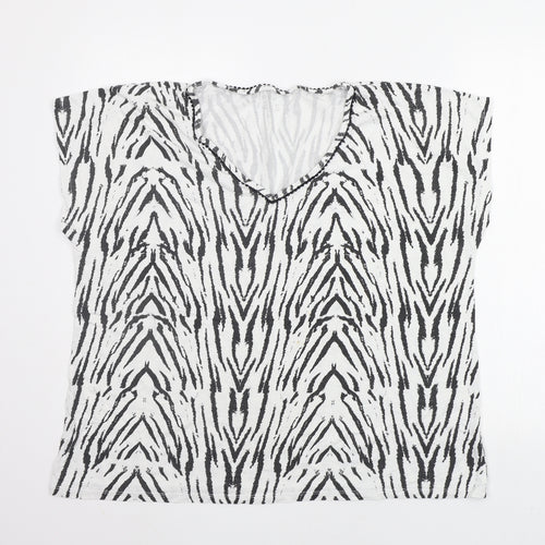 Love Tees Womens Black Animal Print  Top Pyjama Top Size 20