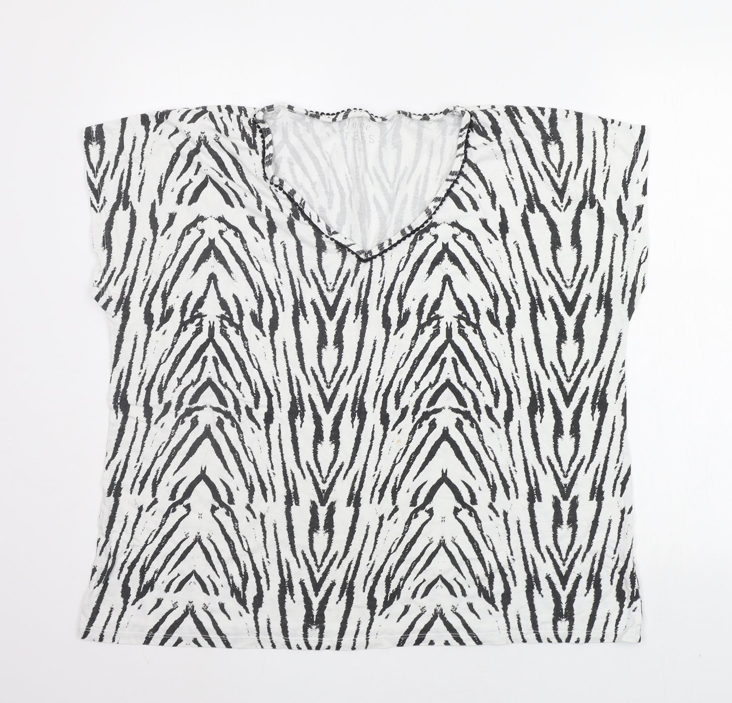 Love Tees Womens Black Animal Print  Top Pyjama Top Size 20