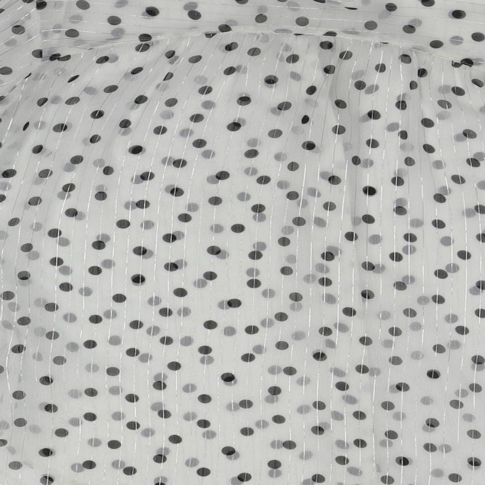 NEXT Womens Silver Polka Dot  Basic Button-Up Size 16