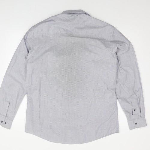T&W Mens Grey    Button-Up Size 16.5