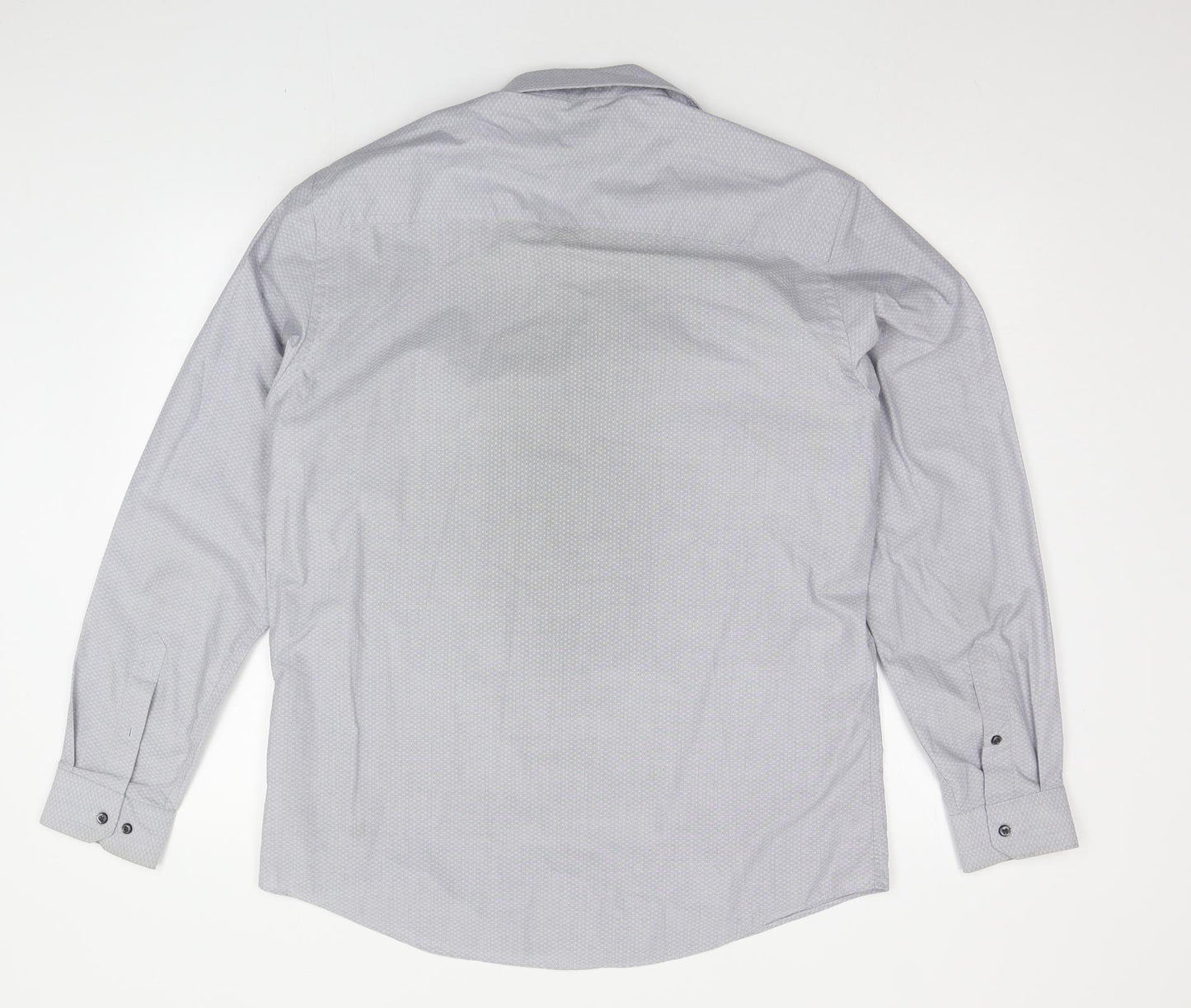 T&W Mens Grey    Button-Up Size 16.5
