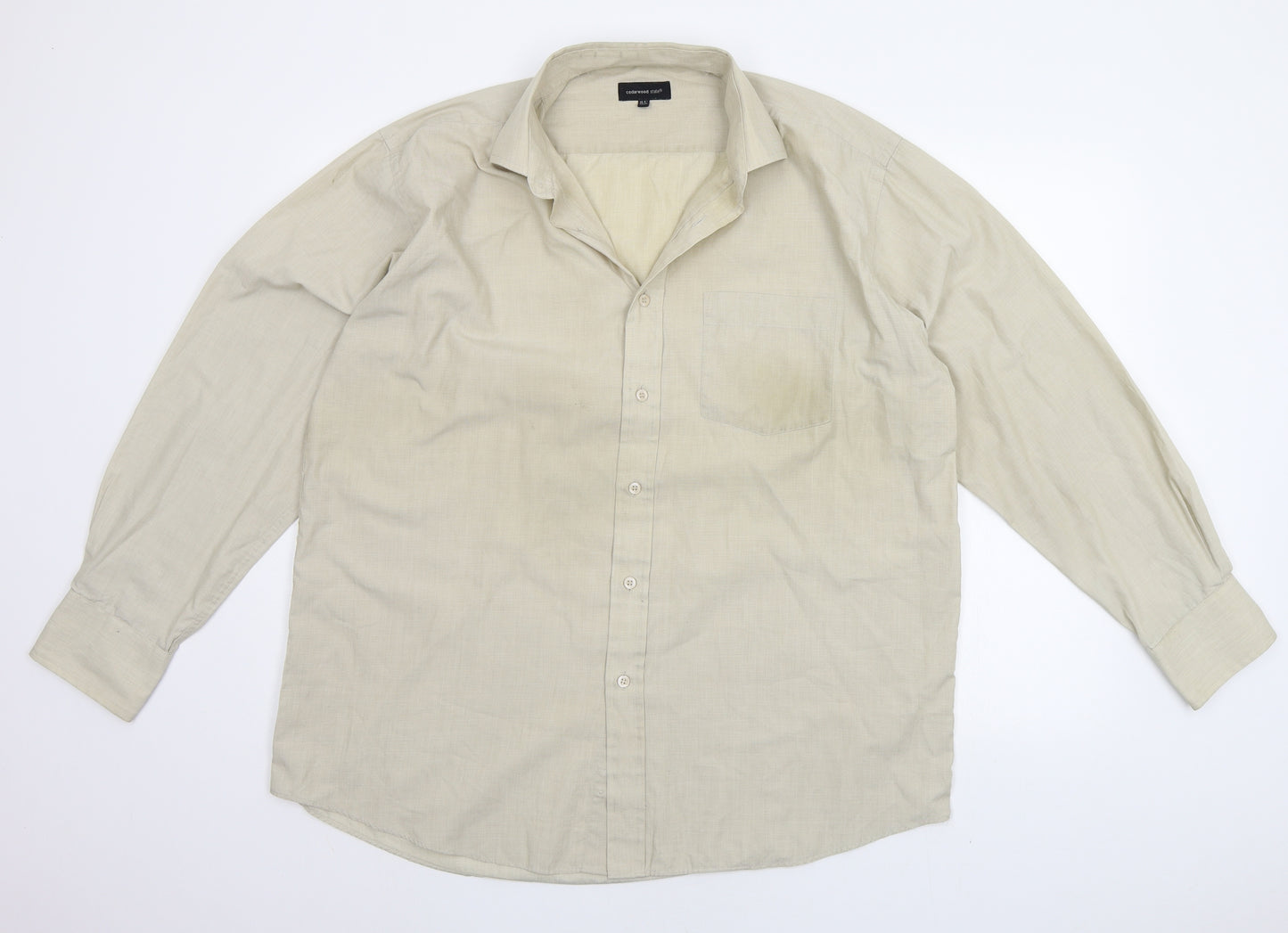 Cedar Wood State Mens Beige    Button-Up Size 16.5
