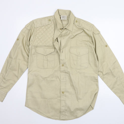 Argatta Mens Beige    Button-Up Size M