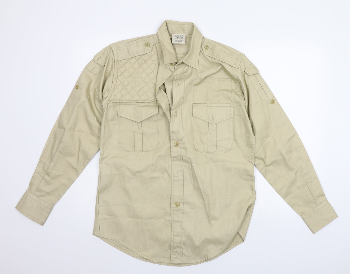 Argatta Mens Beige    Button-Up Size M