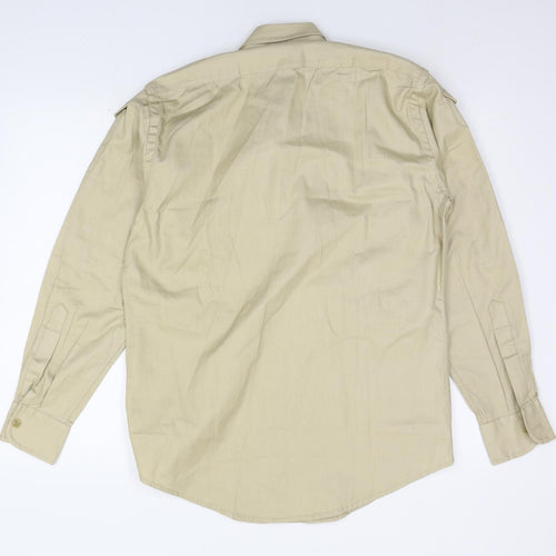 Argatta Mens Beige    Button-Up Size M