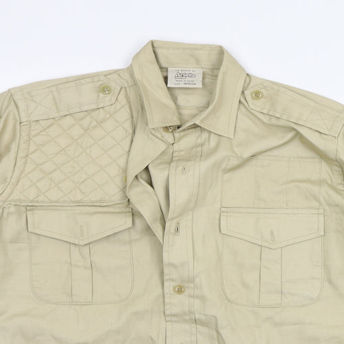 Argatta Mens Beige    Button-Up Size M