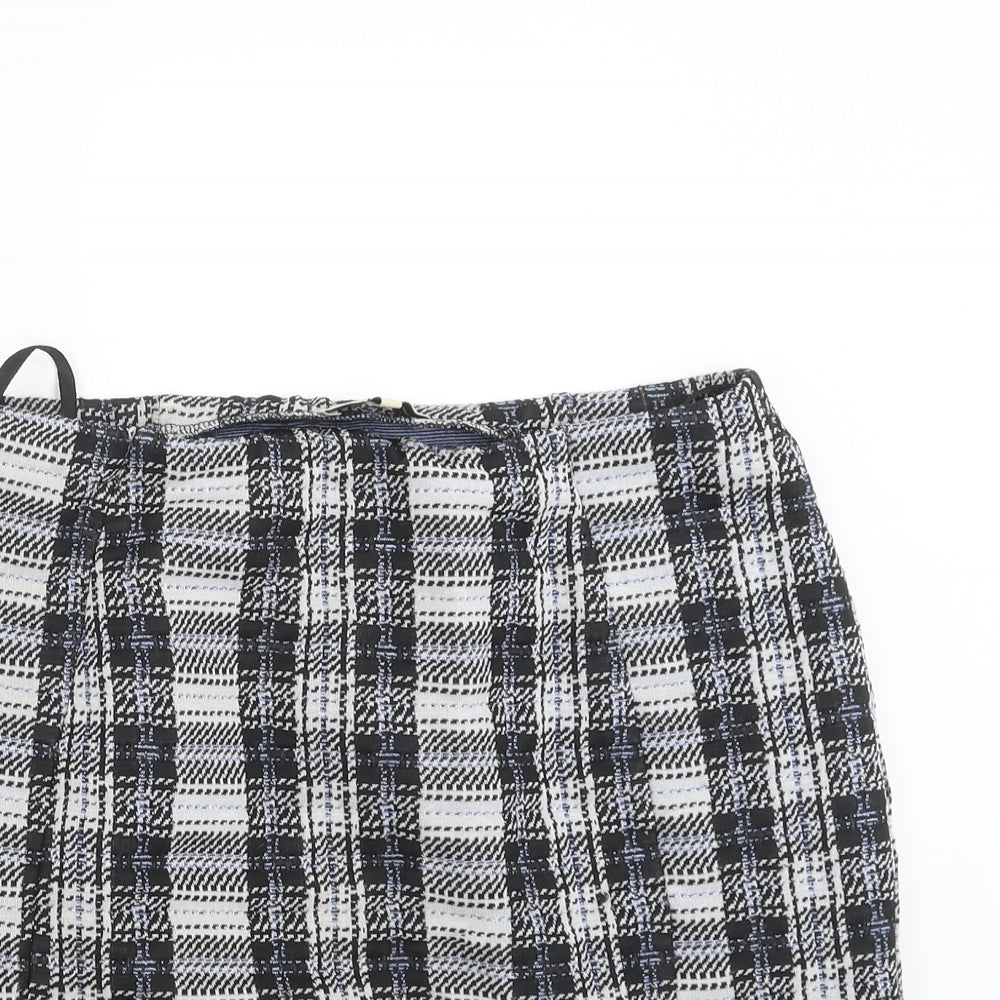 Papaya Womens Black Check  Mini Skirt Size 12