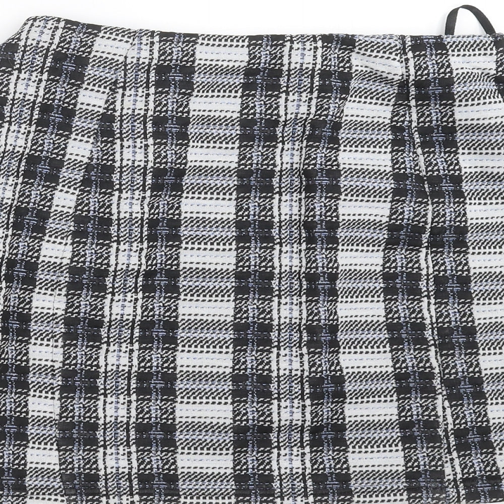 Papaya Womens Black Check  Mini Skirt Size 12