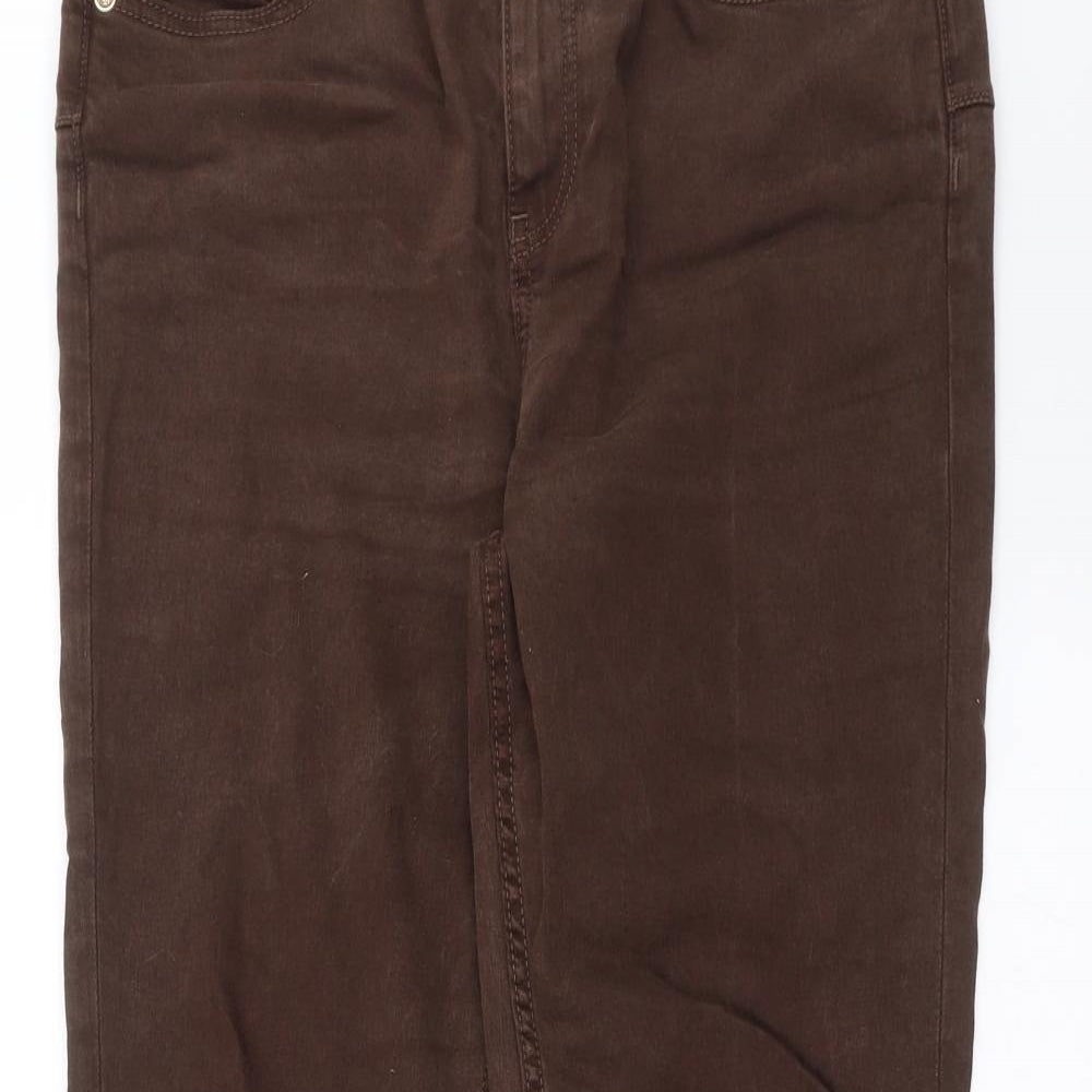 F&F Womens Brown  Denim Skinny Jeans Size 14 L29 in