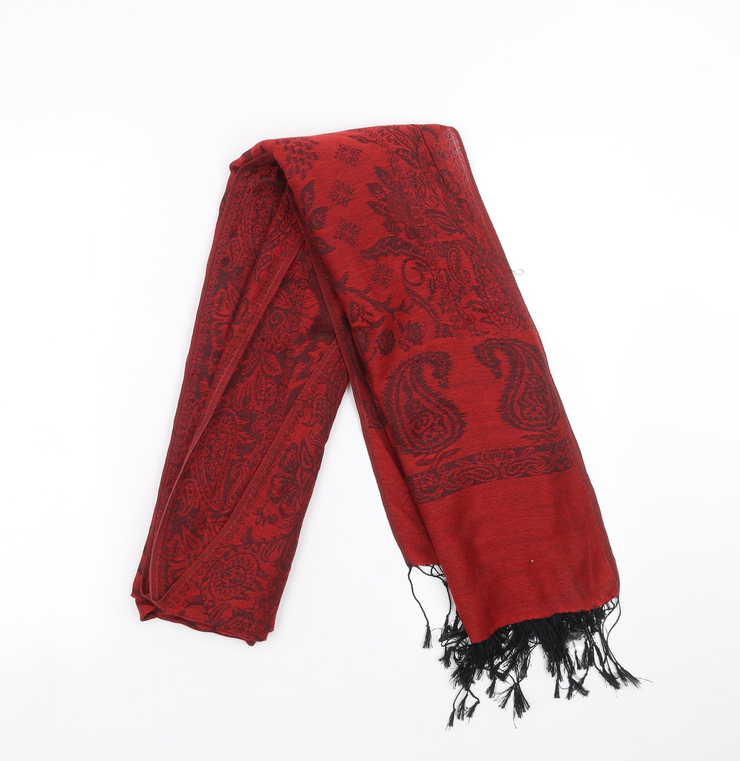 Preworn Womens Red Paisley   Scarf