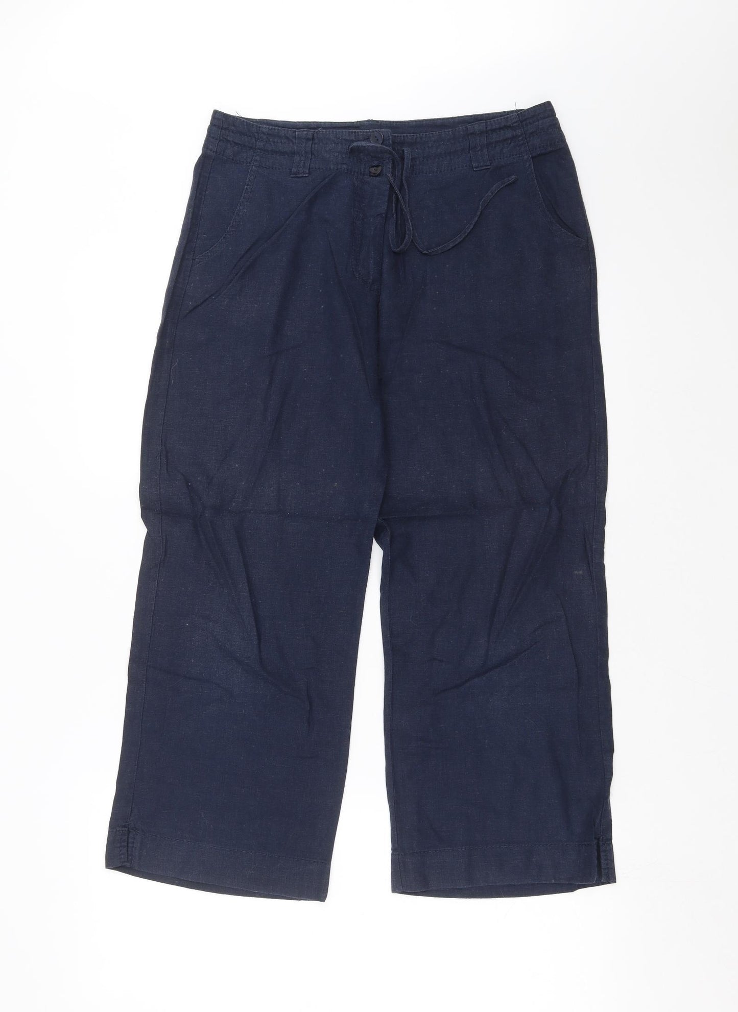 NEXT Womens Blue   Cropped Trousers Size 10 L24 in