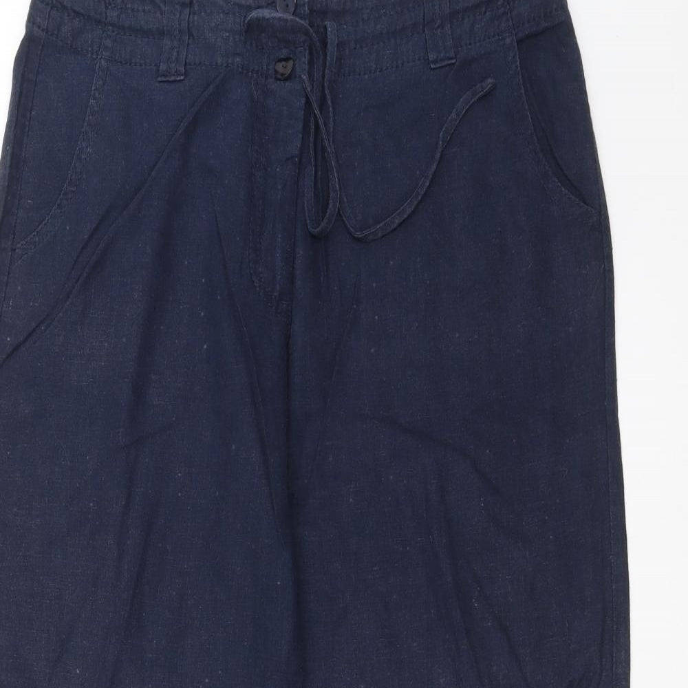NEXT Womens Blue   Cropped Trousers Size 10 L24 in