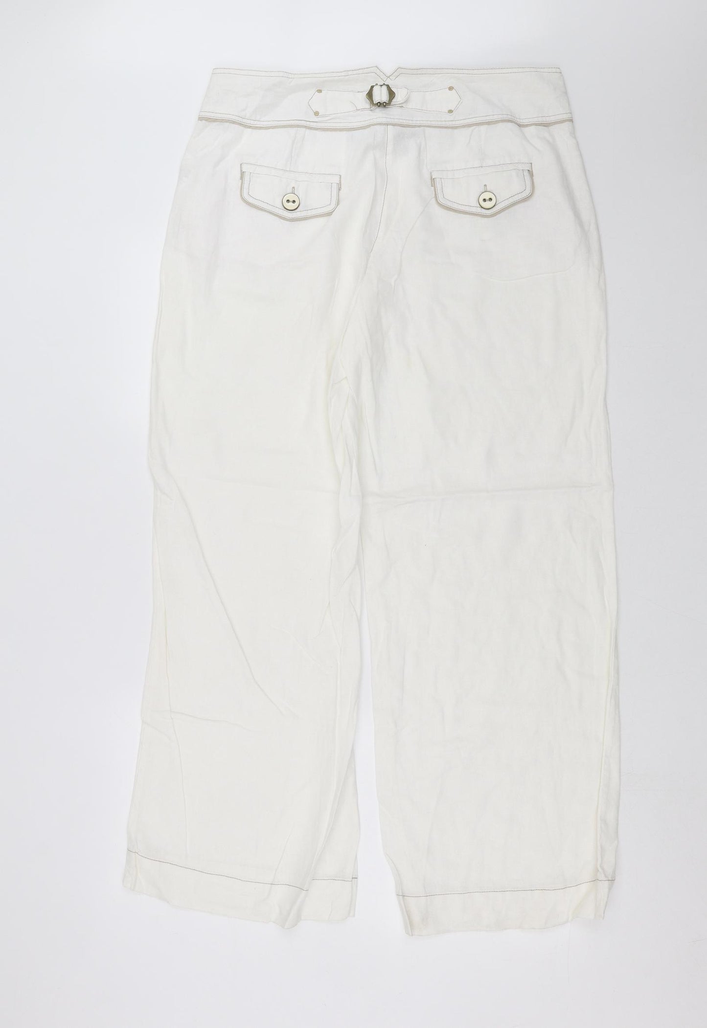 NEXT Womens White   Trousers  Size 14 L31 in