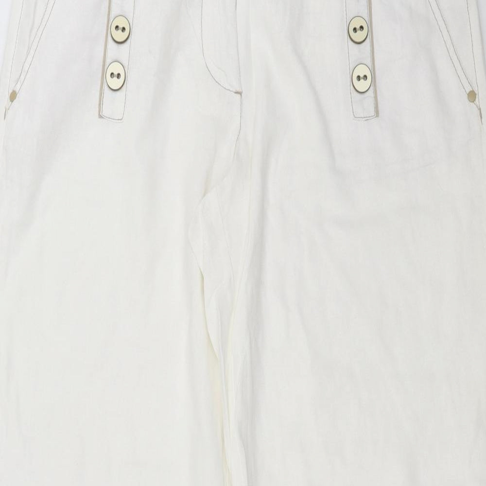 NEXT Womens White   Trousers  Size 14 L31 in