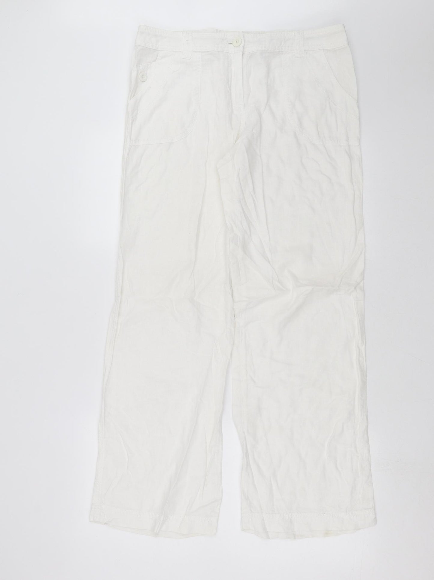 Marks and Spencer Womens White   Trousers  Size 12 L31 in