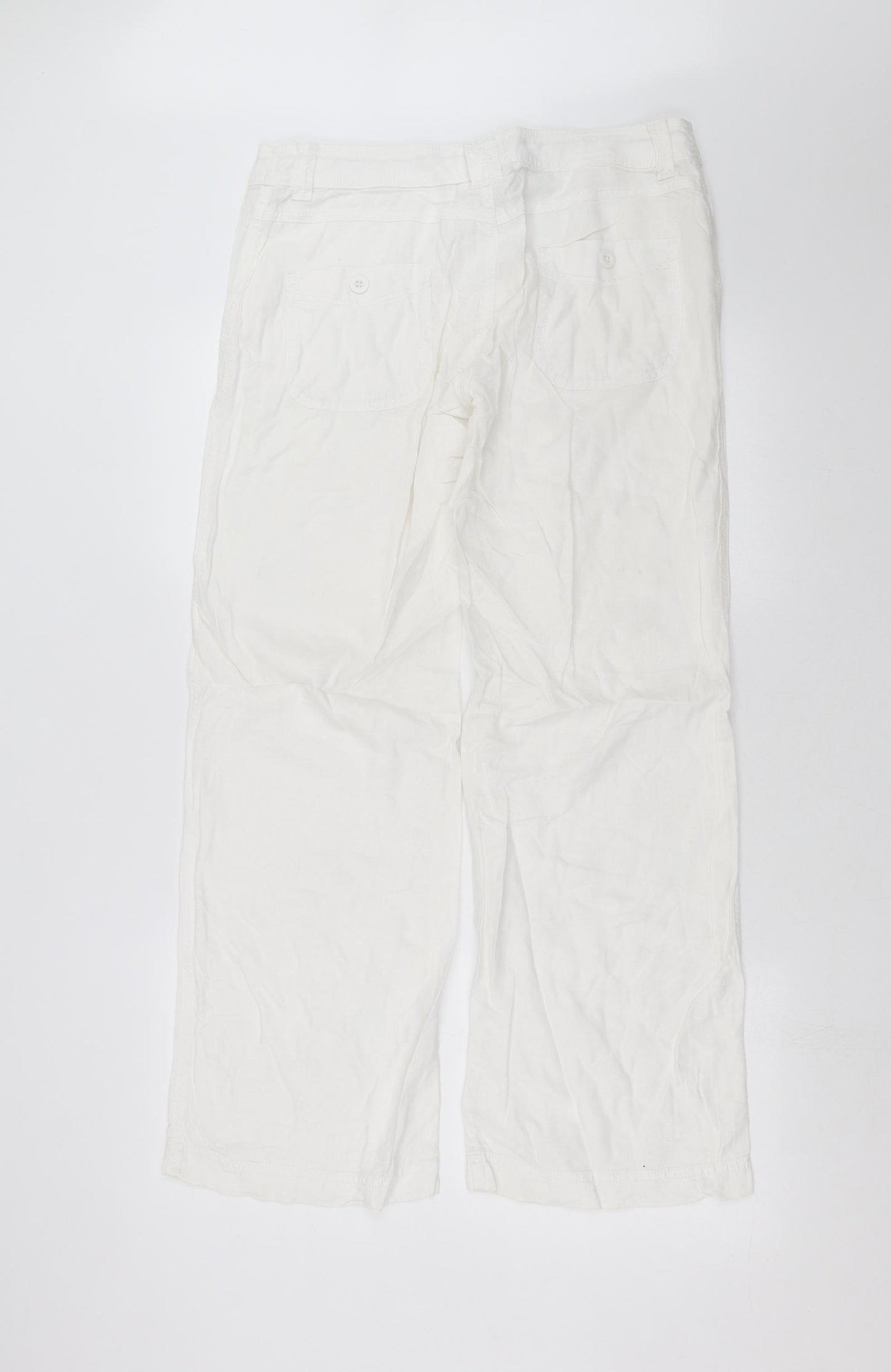 Marks and Spencer Womens White   Trousers  Size 12 L31 in