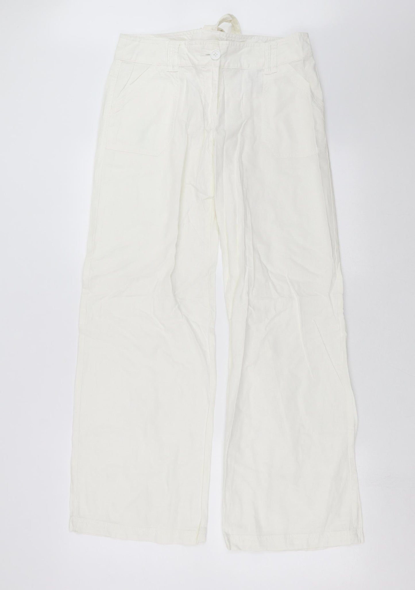 NEXT Womens White   Trousers  Size 10 L31 in
