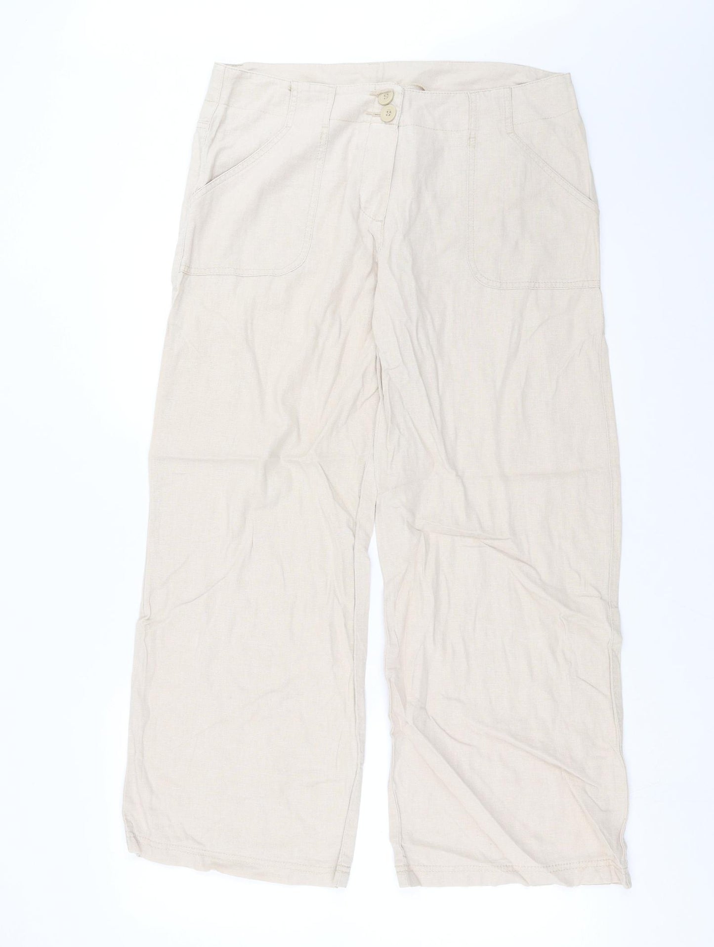 Marks and Spencer Womens Beige   Trousers  Size 14 L27 in