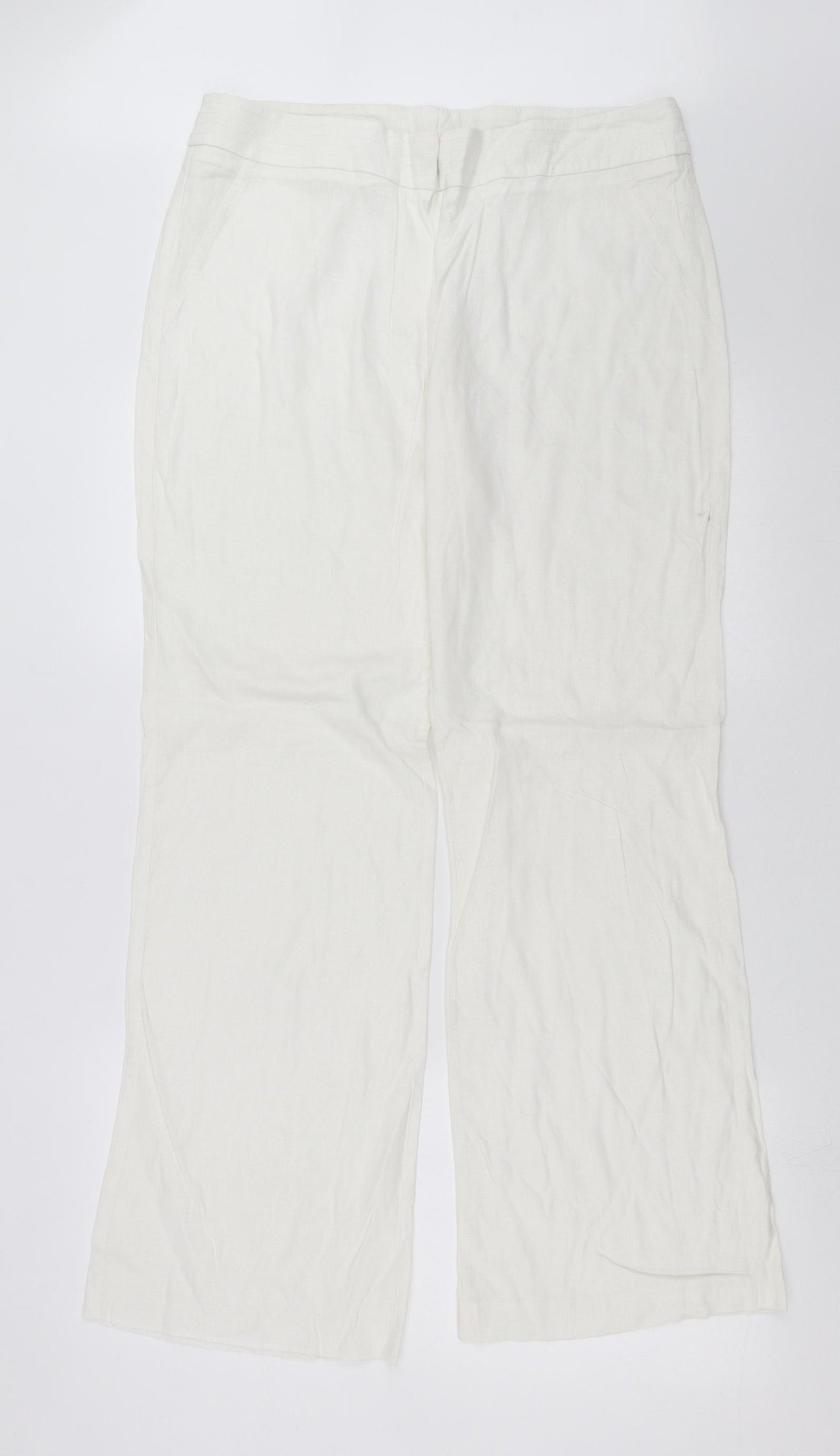 Marks and Spencer Womens White   Trousers  Size 16 L31 in