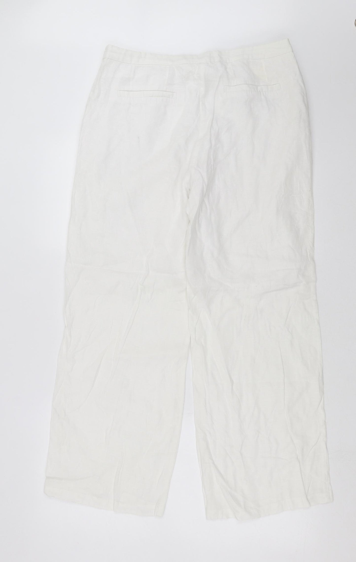 Preworn Womens White   Trousers  Size 12 L28 in