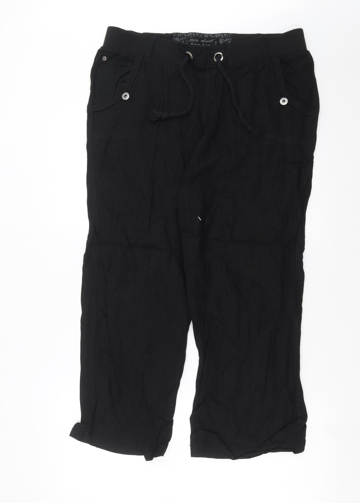 Preworn Womens Black   Trousers  Size 14 L28 in