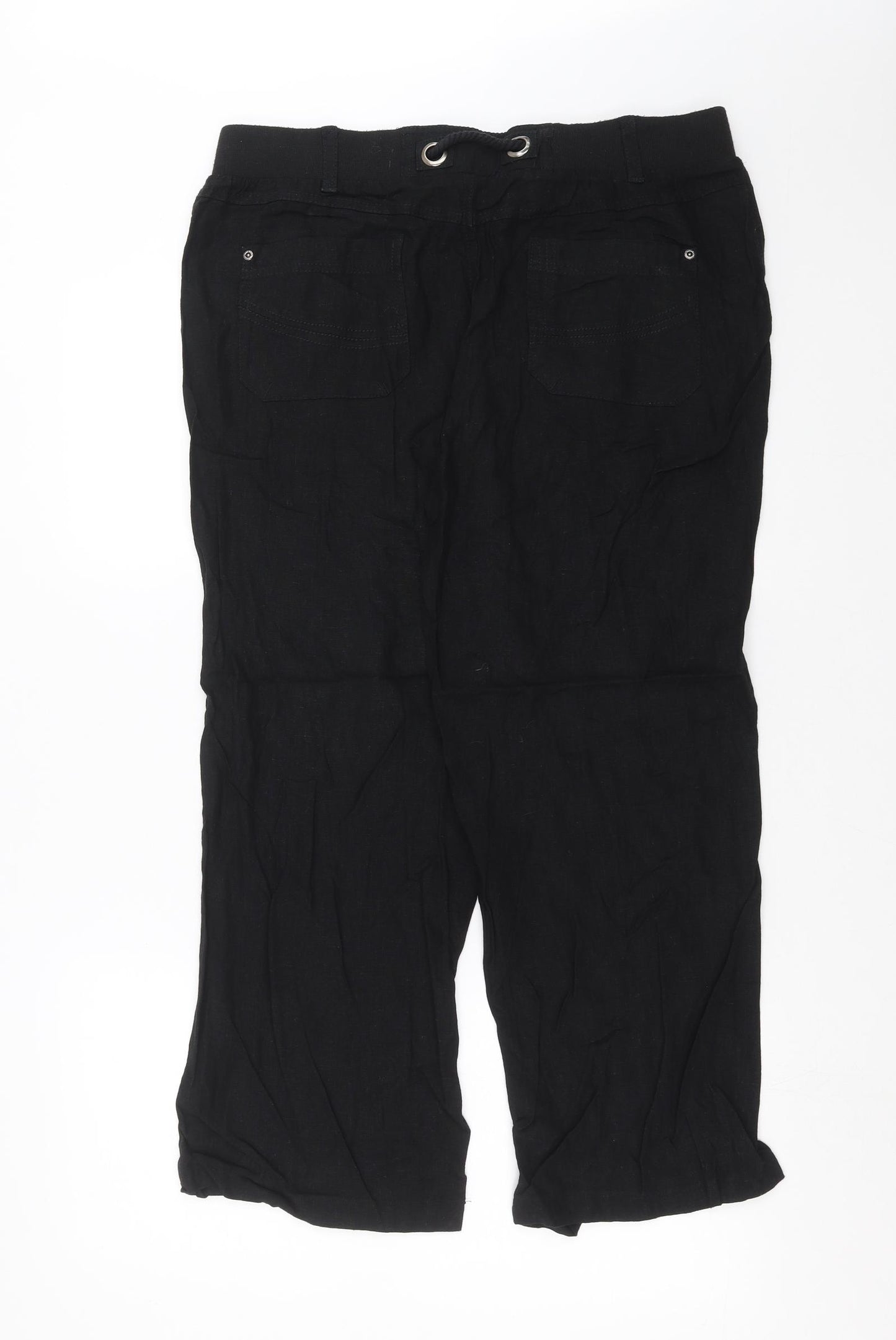 Preworn Womens Black   Trousers  Size 14 L28 in