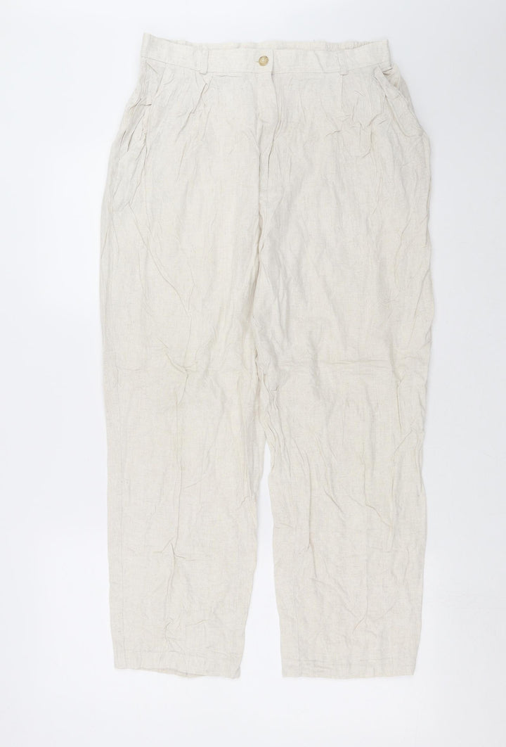 Kaleidoscope Womens Beige Trousers Size 18 L25 in