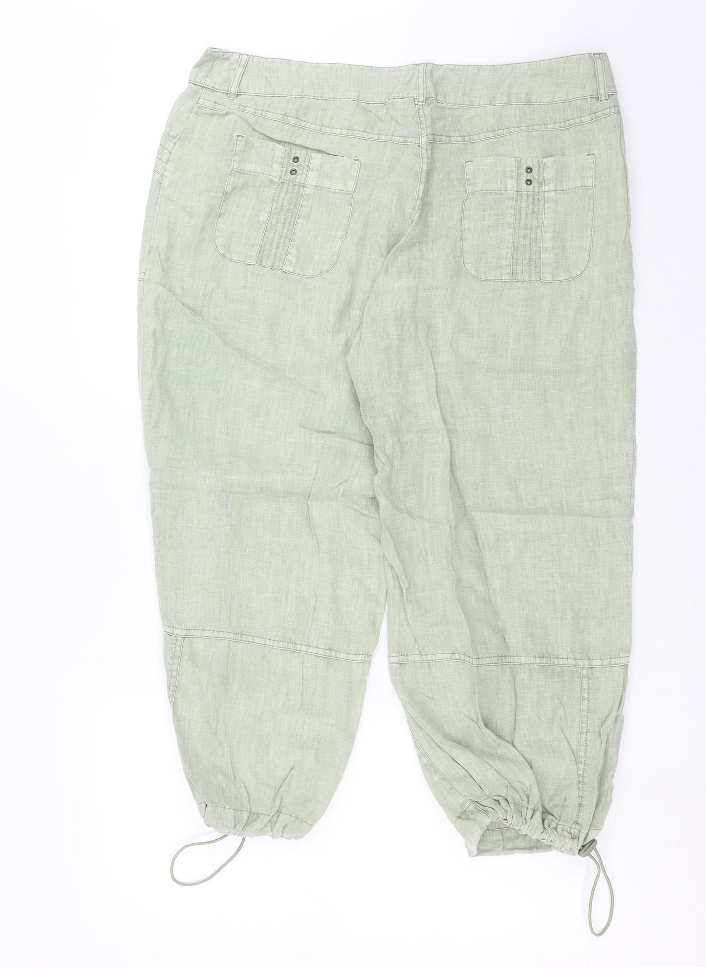 NEXT Womens Green   Cropped Trousers Size 16 L24 in