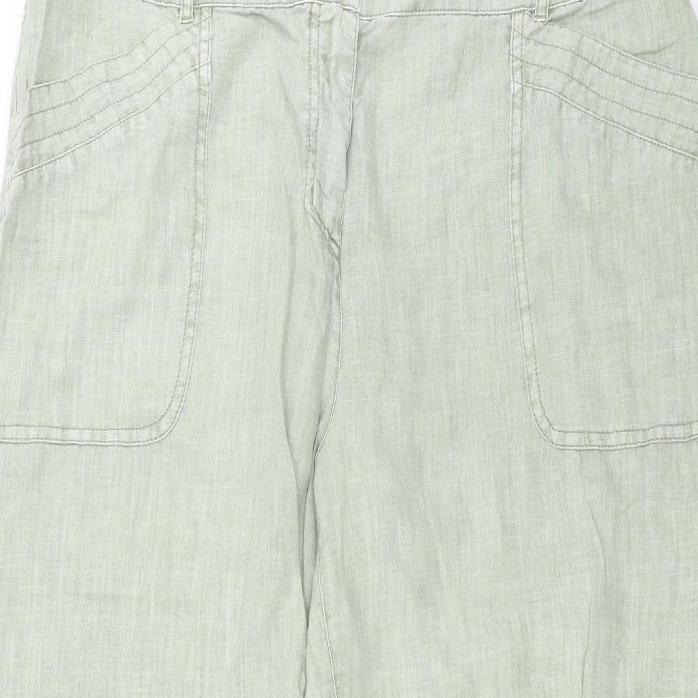 NEXT Womens Green   Cropped Trousers Size 16 L24 in