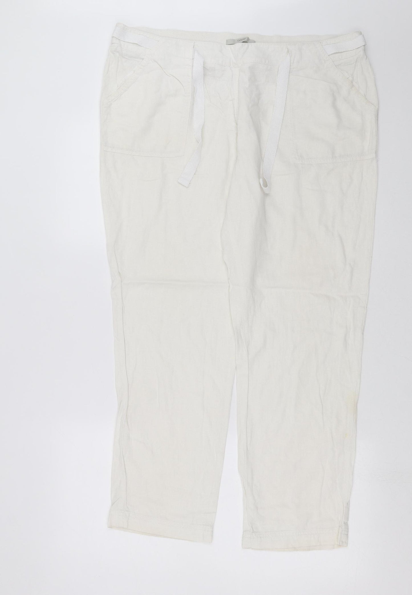 George Womens White   Trousers  Size 16 L28 in