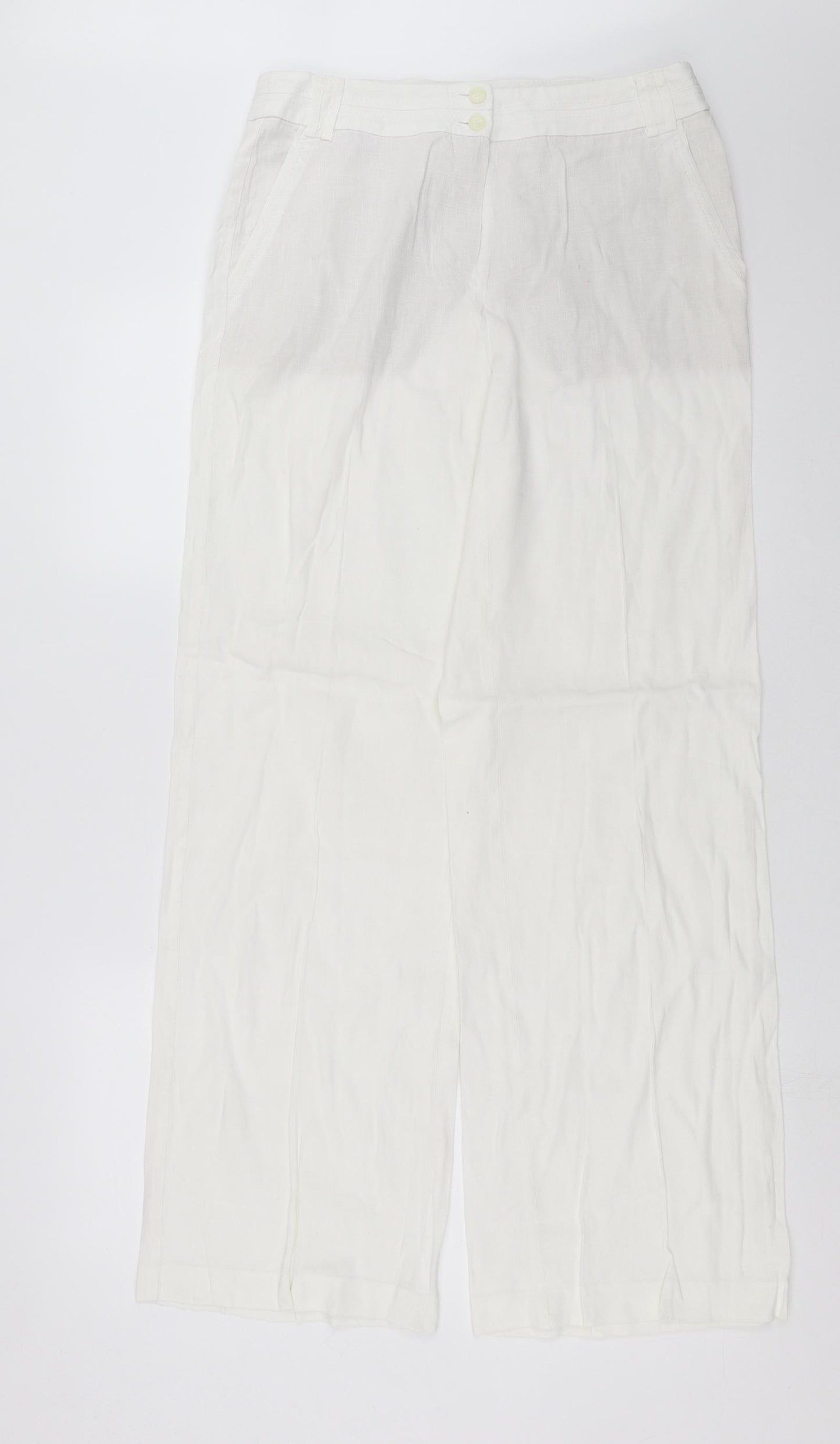 Marks and Spencer Womens White   Trousers  Size 12 L31 in