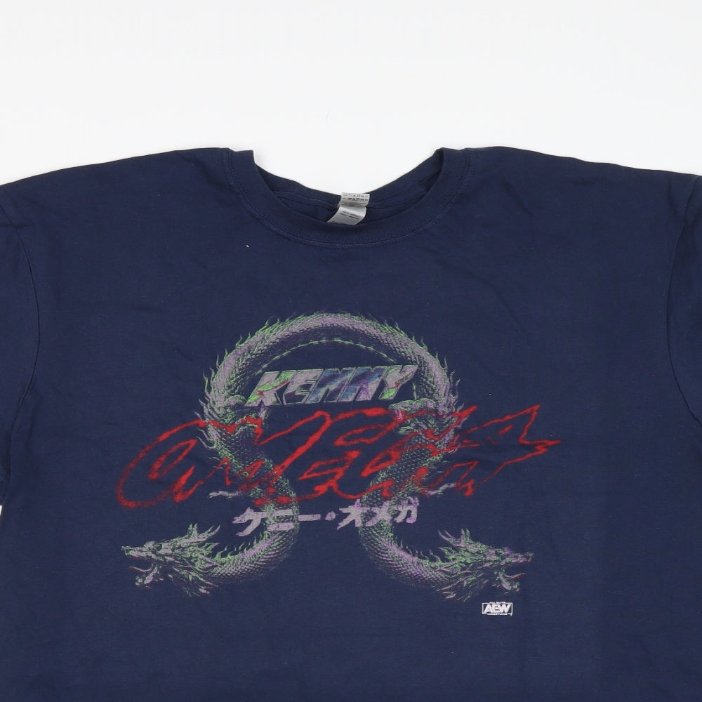 Gildan Mens Blue    T-Shirt Size XL