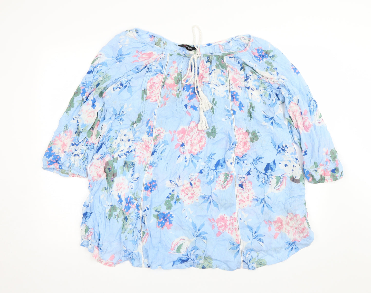 Love yours Womens Blue Floral  Basic Blouse Size 18