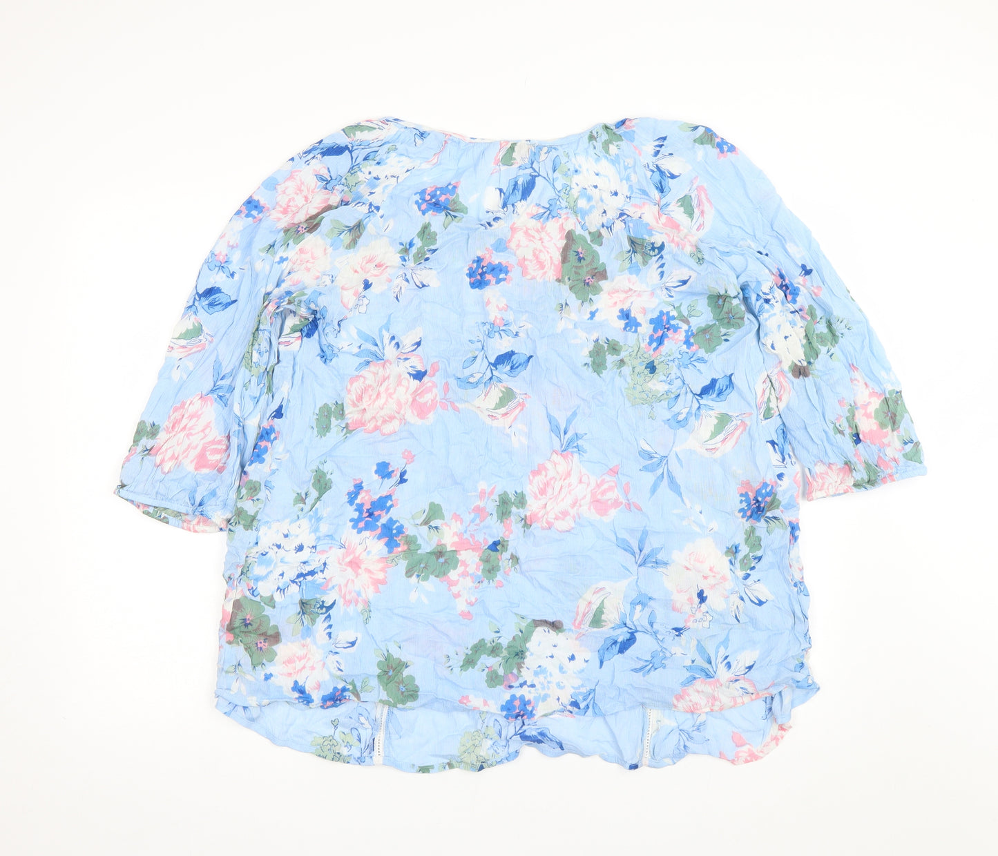 Love yours Womens Blue Floral  Basic Blouse Size 18