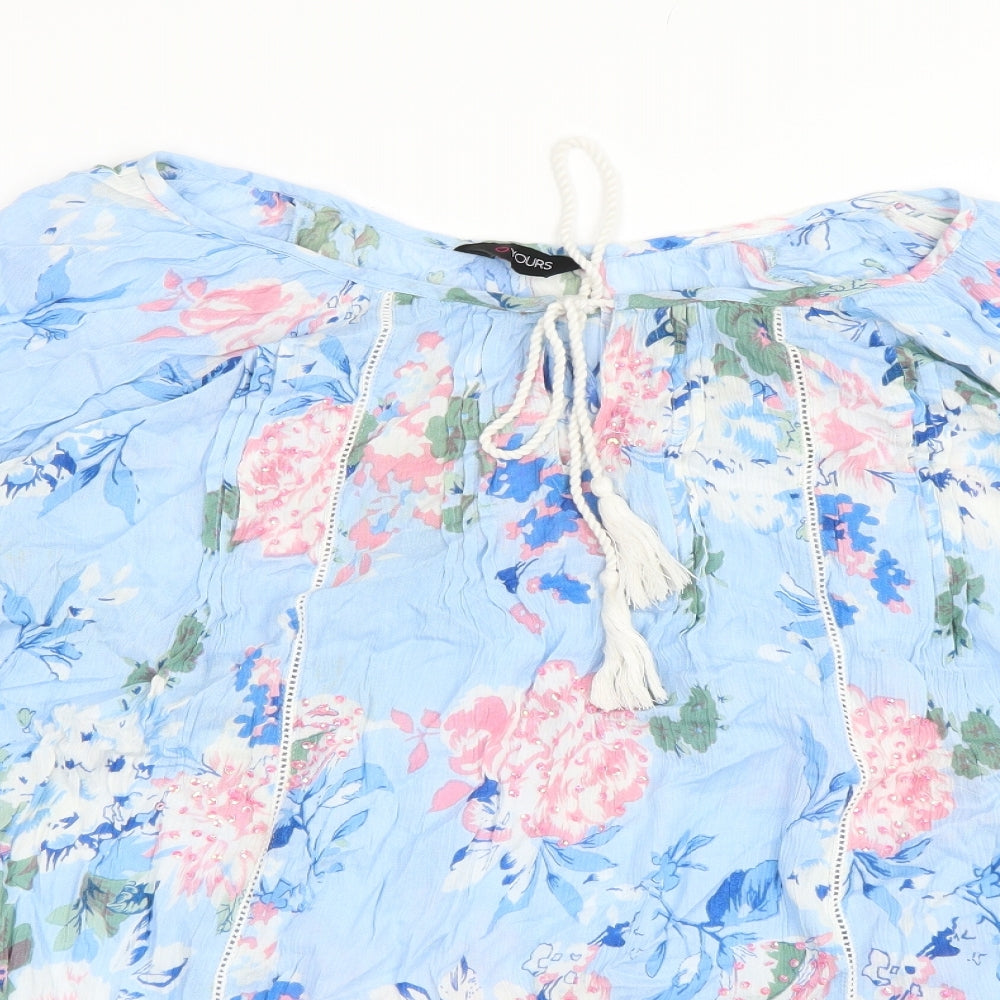 Love yours Womens Blue Floral  Basic Blouse Size 18