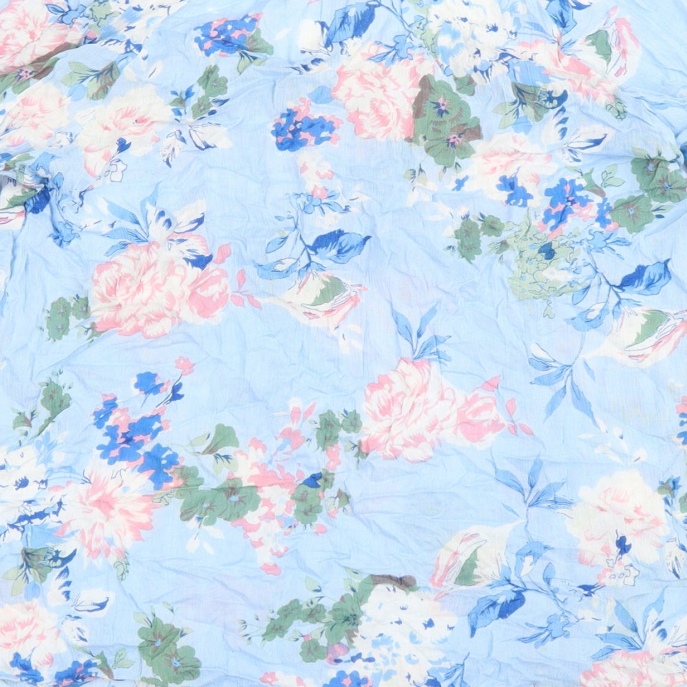 Love yours Womens Blue Floral  Basic Blouse Size 18