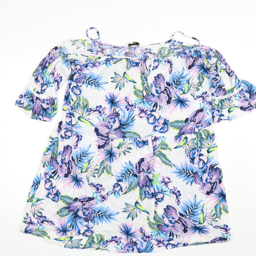 F&F Womens White Floral  Basic Blouse Size 20