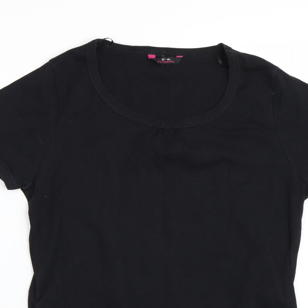 Evie Womens Black   Basic T-Shirt Size 14