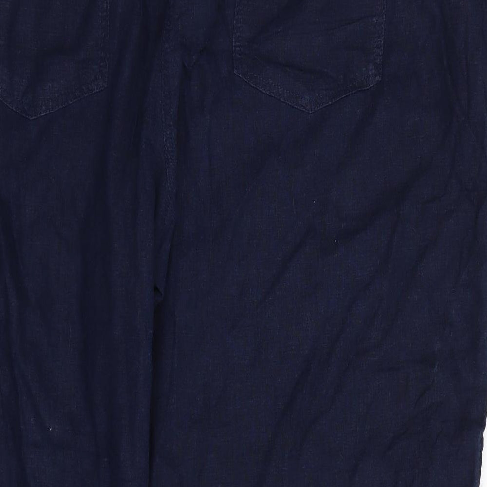 NEXT Womens Blue   Cropped Trousers Size 24 L27 in